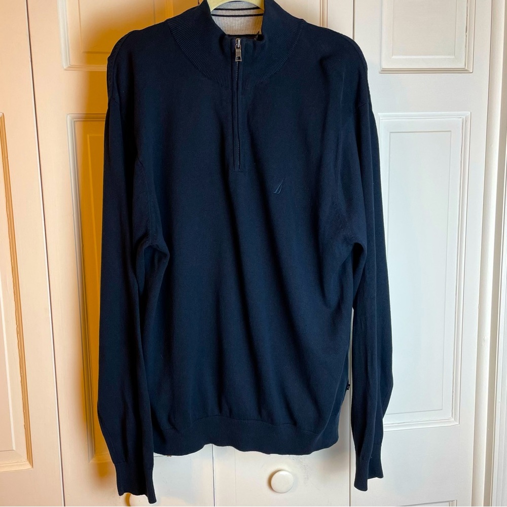 Nautica Black Quarter Zip Sweater Size XL